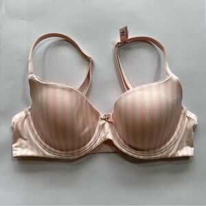 Victoria’s Secret Light Pink Striped Lined‎ Demi Underwire Bra 34C NWT